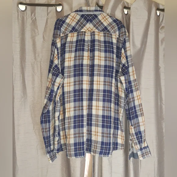 Blue & Beige Soft Cotton Flannel Joe Browns Shirt XXL Grunge Retro - Picture 6 of 9